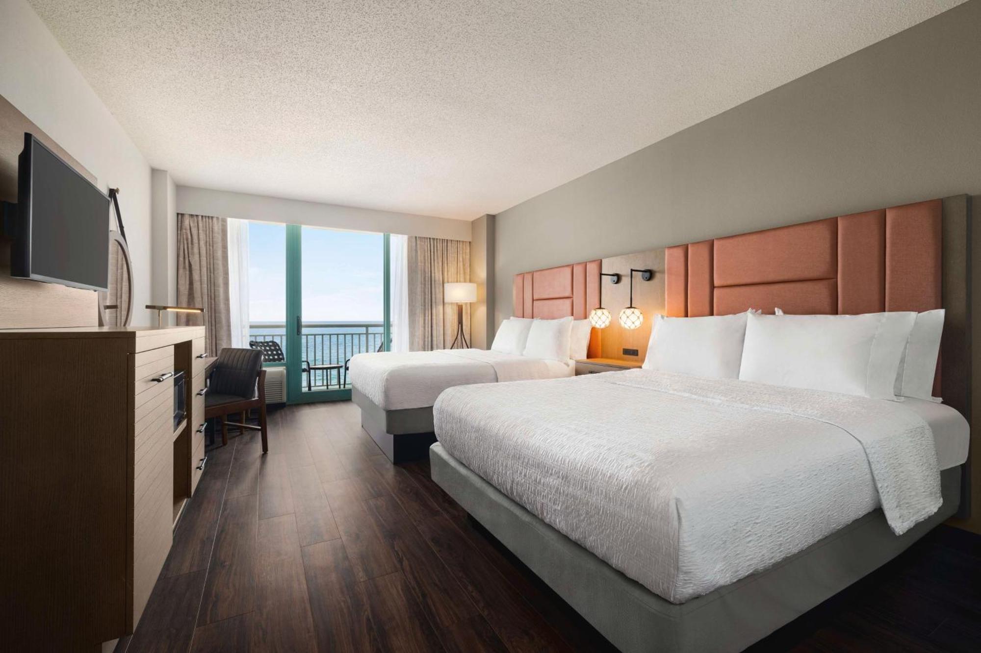 Queen Room with Two Queen Beds and Bath Tub - Partial Ocean View/Mobility Accessible
