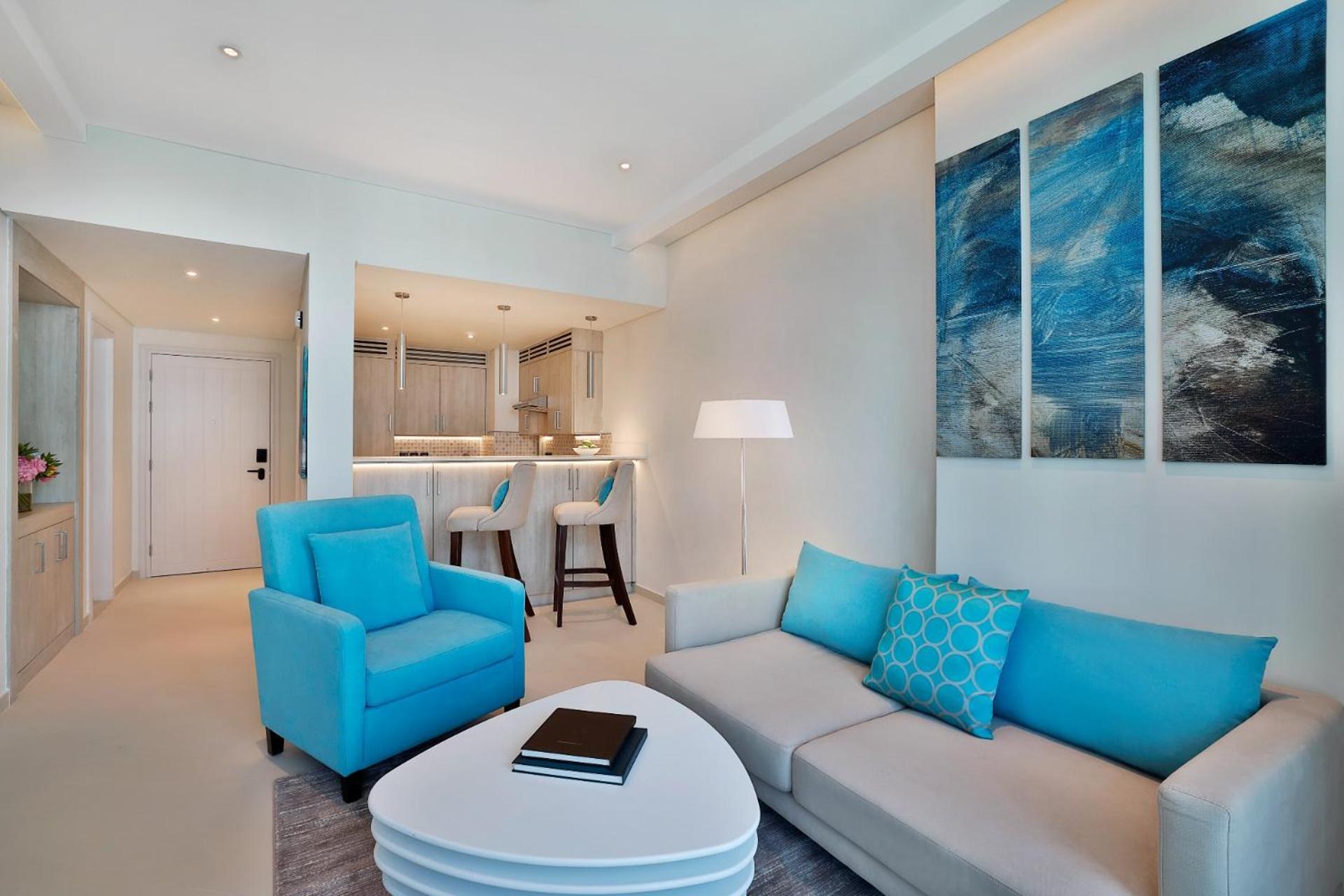  Premium One Bedroom Sea View Apartment with Balcony, Kitchen, Beach & Rooftop Infinity Pool Access