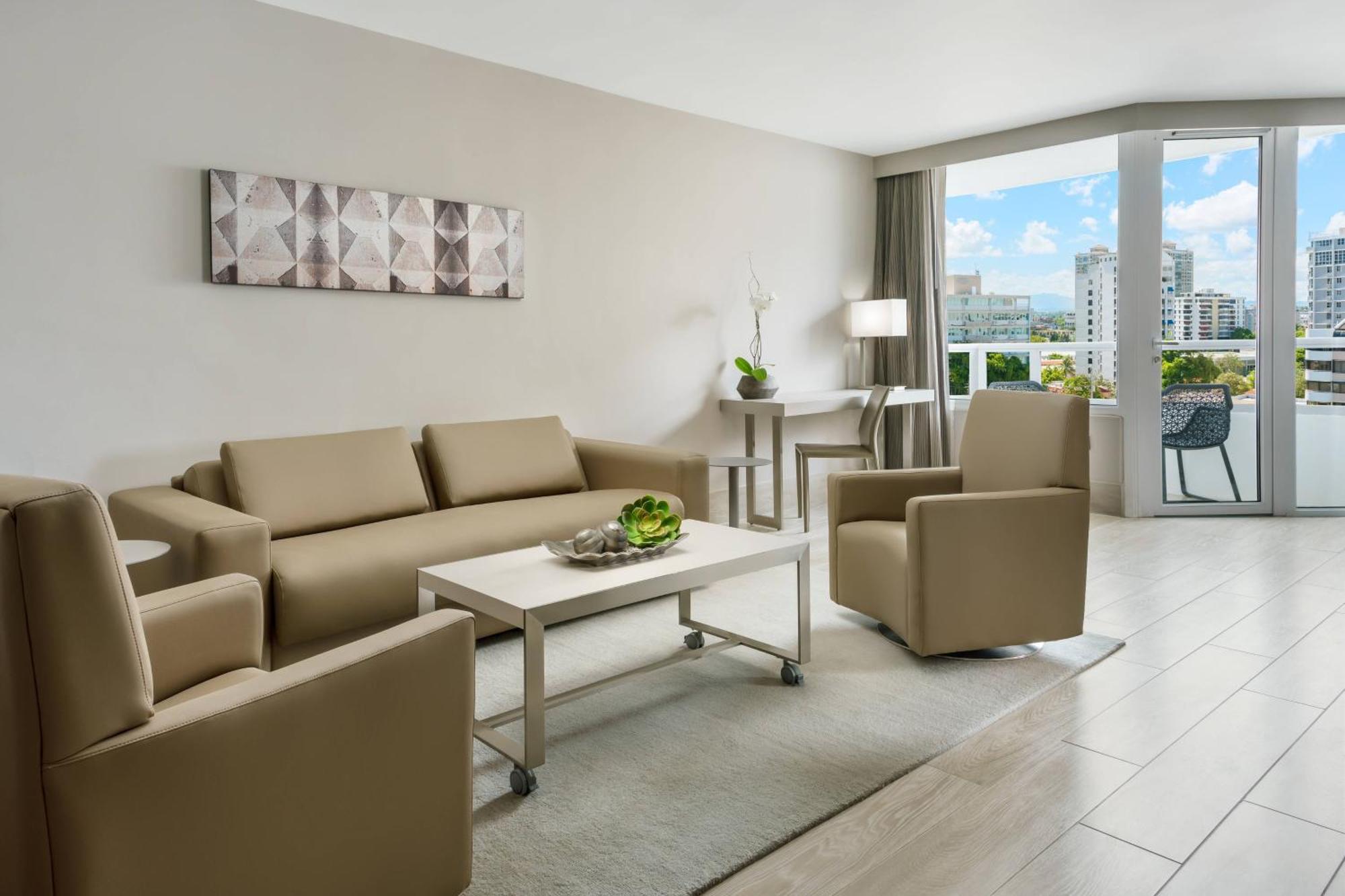 One-Bedroom King Suite Sofa Bed Balcony