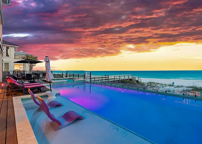 Big House By The Sea - Beach Front Home With Large Private Pool, Theater & Bar Destin